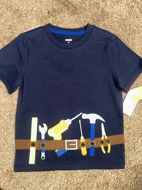 Gymboree Navy Short-Sleeve Tee with Tool Belt Graphic